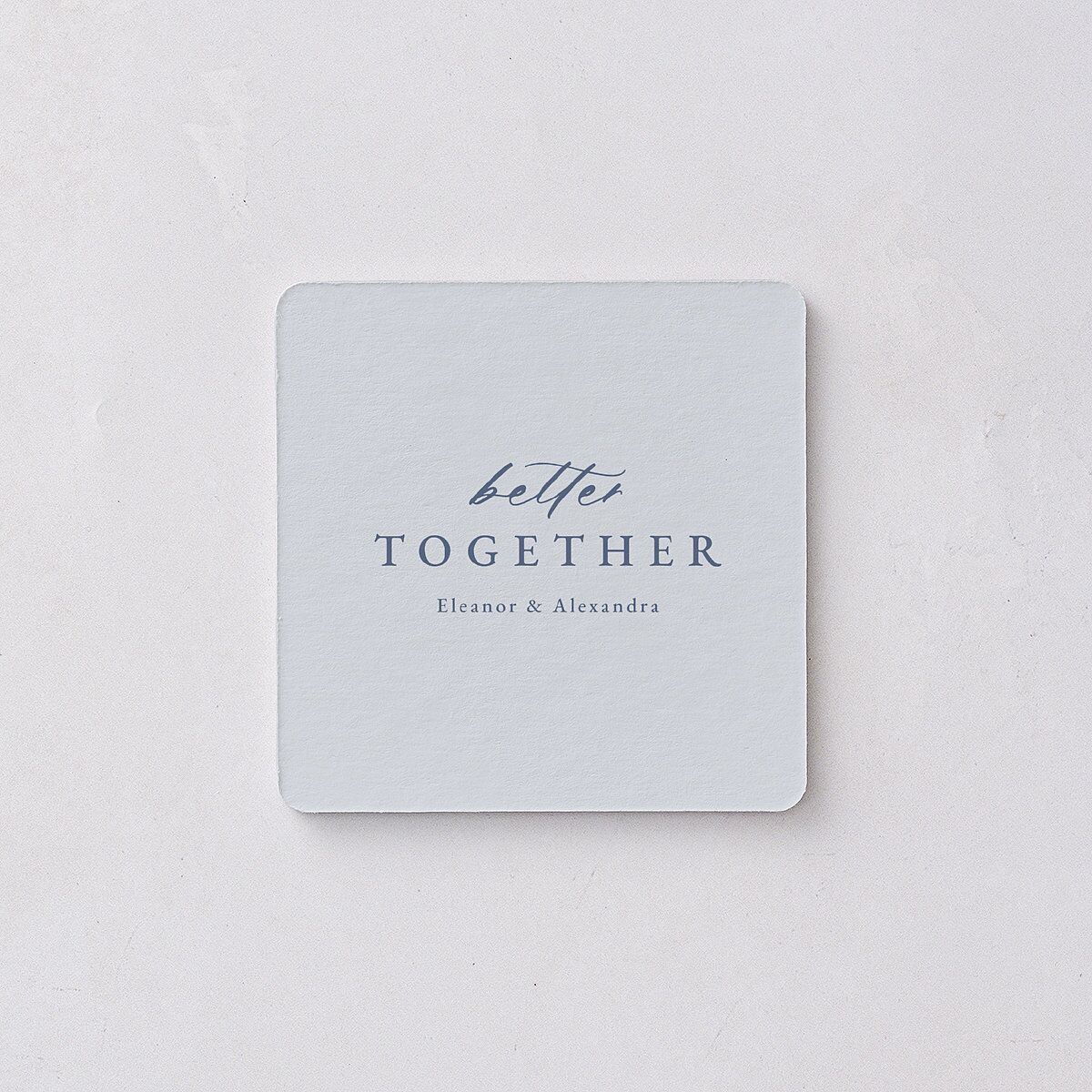 Timeless Floral Coasters Dusty Blue Cardboard Soft Square