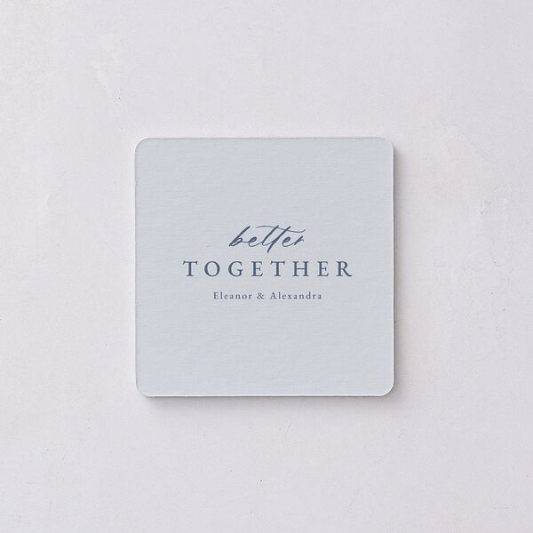 Timeless Floral Coasters Dusty Blue Cardboard Soft Square