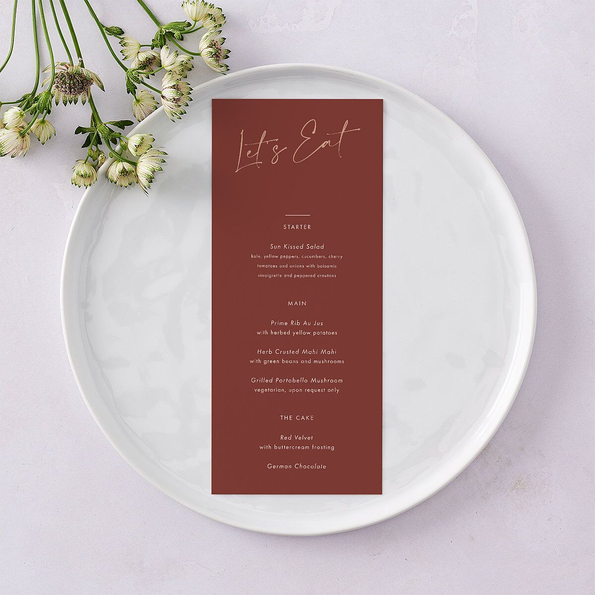 Simple Script Menus Vintage Pink Signature