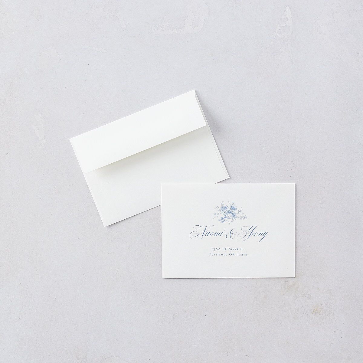 Vintage Florals Wedding Response Cards Regency Blue Signature Standard