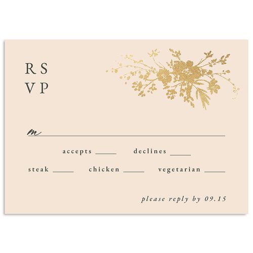 Gilded Wildflower Wedding Response Cards Gold Espresso Signature Standard