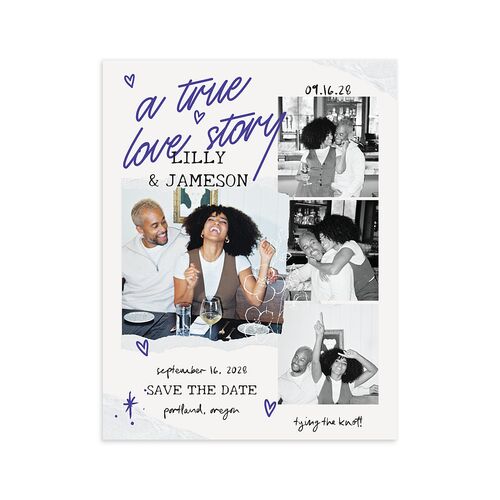 Mood Board Save the Date Petite Cards Sapphire Signature smooth Blank No