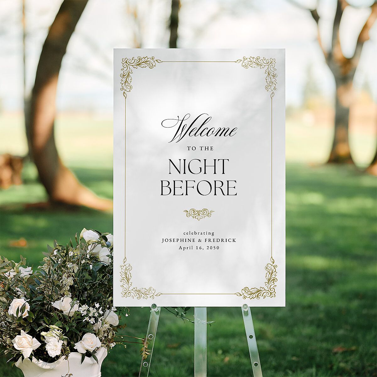 The Night Before Black Tie Crest Standard Welcome Sign Large Pure White Standard Indoor Foam Core L Welcome