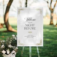 The Night Before Black Tie Crest Standard Welcome Sign Large Pure White Standard Indoor Foam Core L Welcome