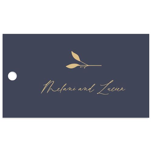 Gilded Sprigs Favor Gift Tags Moody Blue Signature