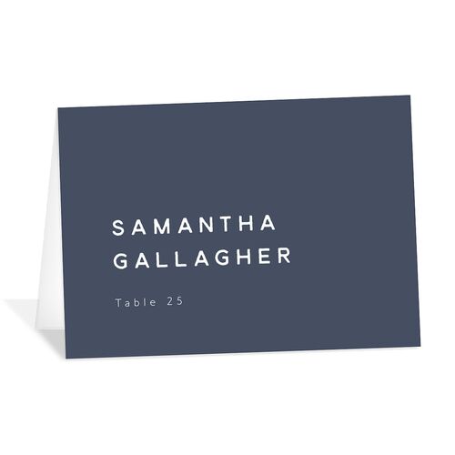 Modern Photograph Place Cards Moody Blue Signature