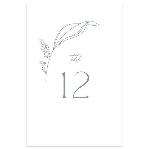 Minimalist Accent Leaf Table Numbers Dusty Blue Signature