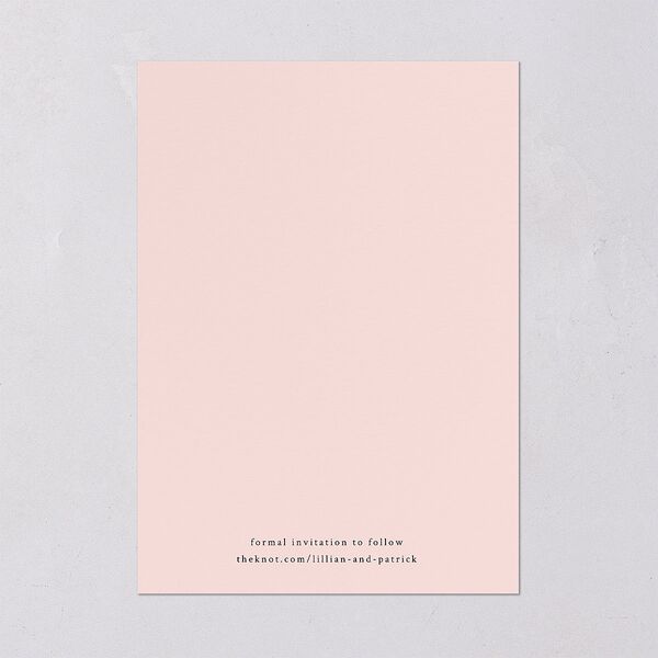 Blooming Frame Save The Date Cards Gold Pink Cotton Signature smooth Blank No Standard