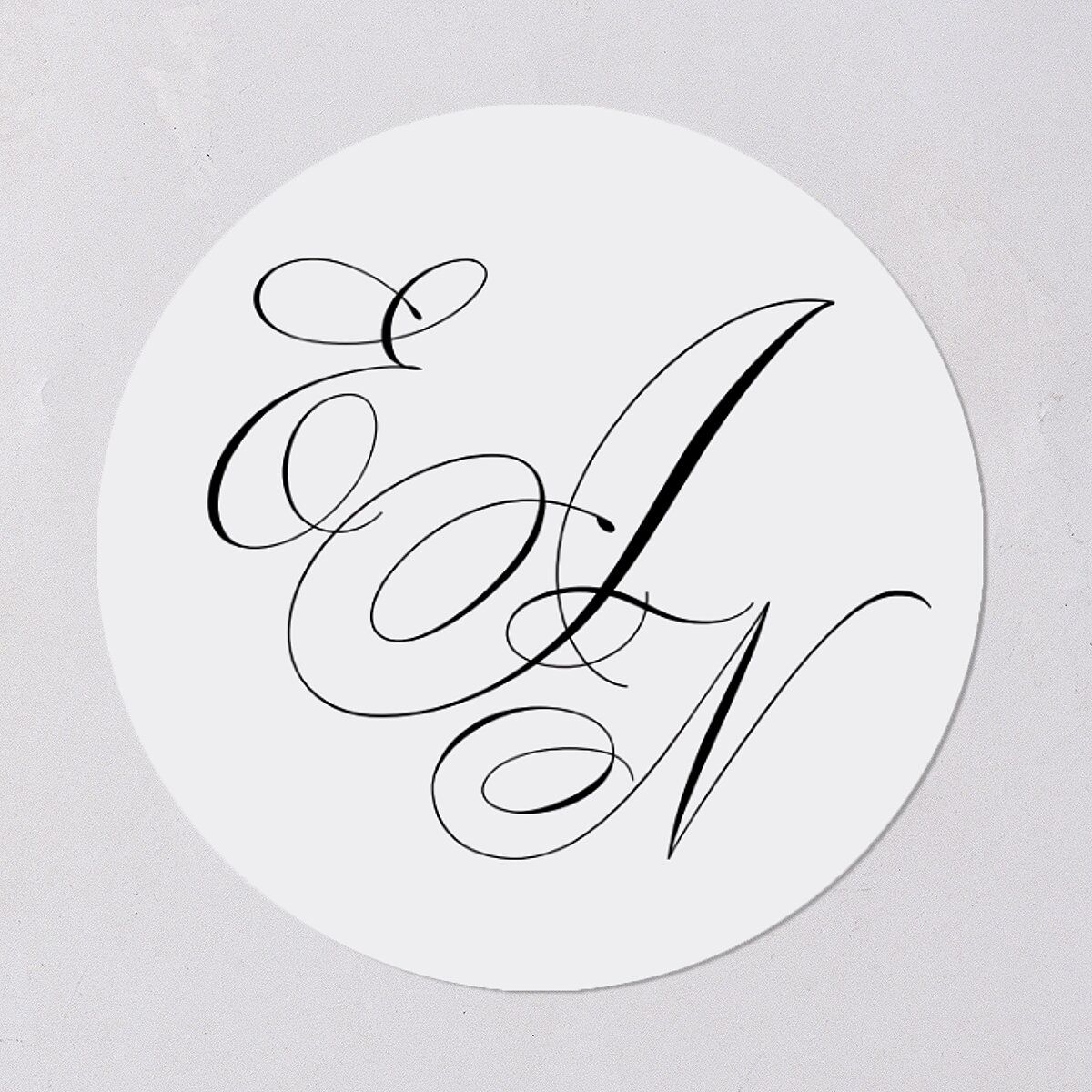 Exquisite Calligraphy Wedding Stickers Pure White