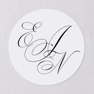 Exquisite Calligraphy Wedding Stickers Pure White