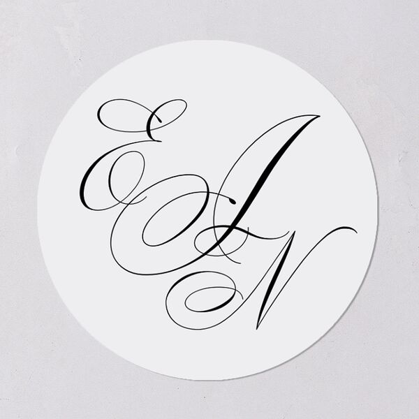 Exquisite Calligraphy Wedding Stickers Pure White