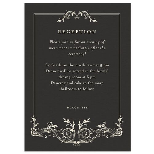 Vintage Ornate Frame Wedding Enclosure Cards Midnight Signature Standard