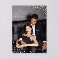 Confetti Glam Save the Date Cards Gold Licorice Signature smooth Blank No Standard