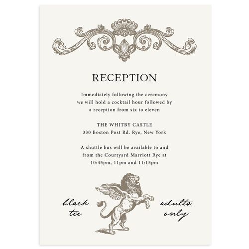 Romantic Fantasy Wedding Enclosure Cards Champagne Signature Standard