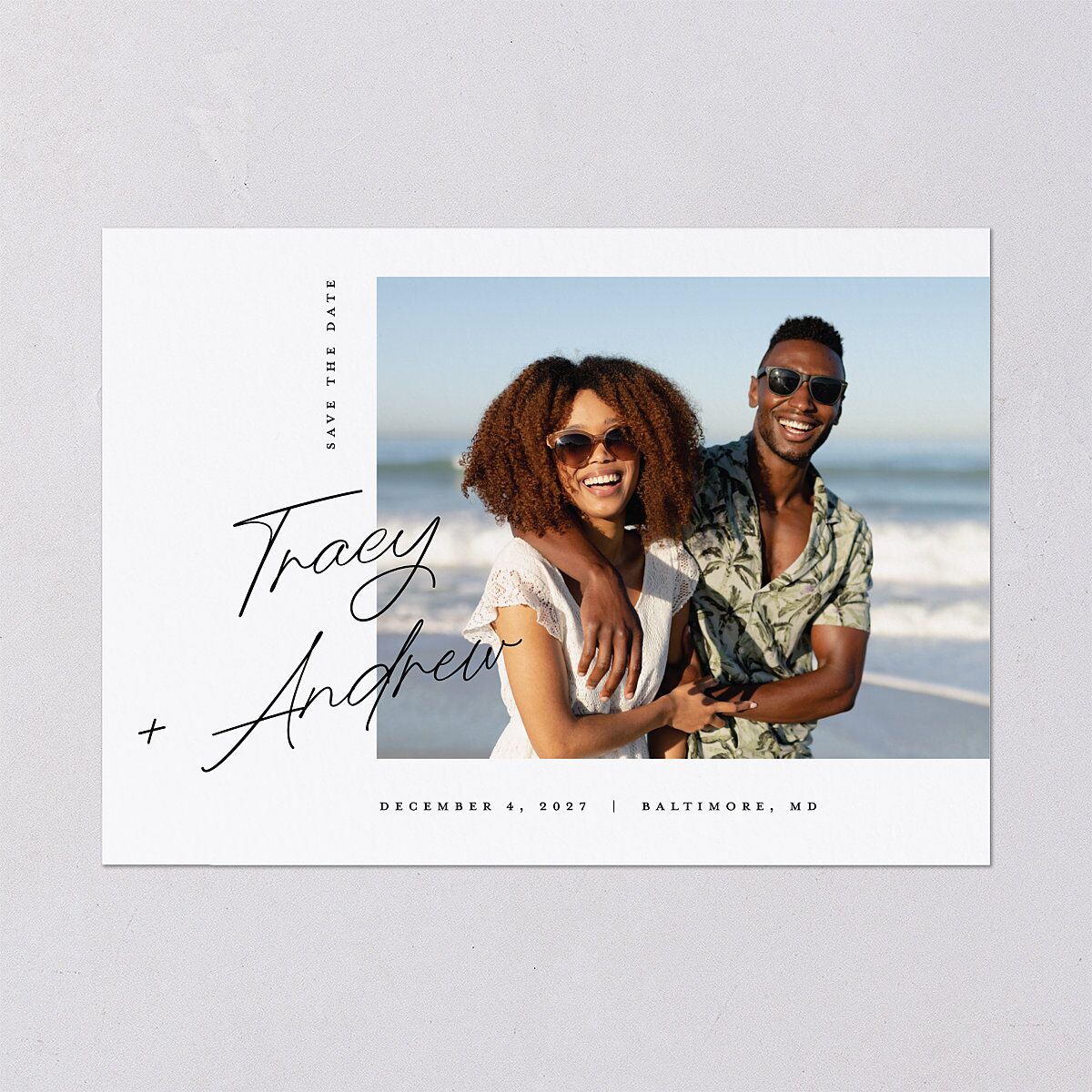 Simply Signed Save the Date Cards Pure White Signature smooth Blank No Standard