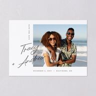 Simply Signed Save the Date Cards Pure White Signature smooth Blank No Standard