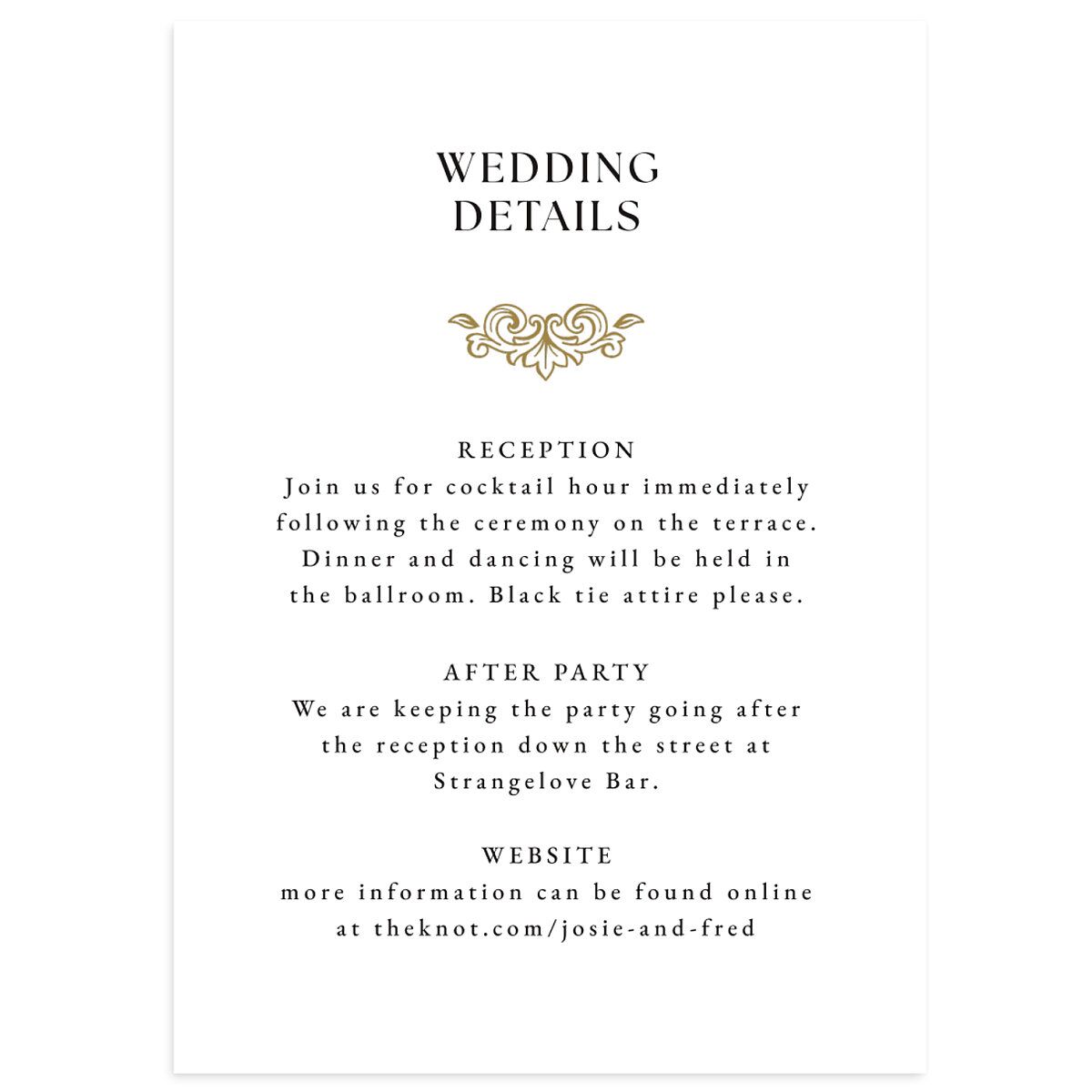 Black Tie Crest Wedding Enclosure Cards