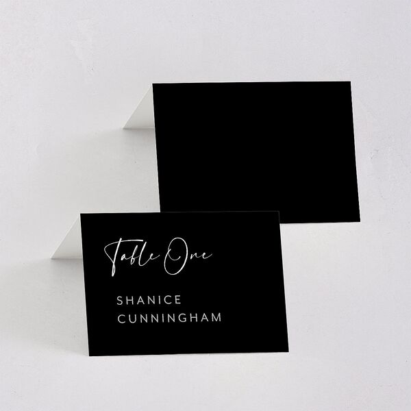 Modern Arc Place Cards Licorice Signature
