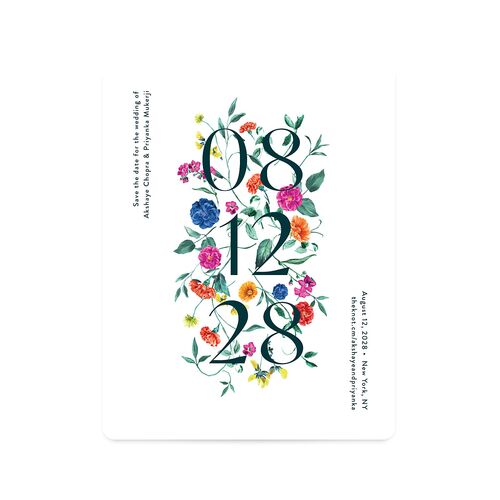 Indian Ascending Garland Save The Date Magnets Ink Blue Magnet Paper