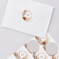 Bohemian Floral Hoop Wedding Stickers Camel Circle