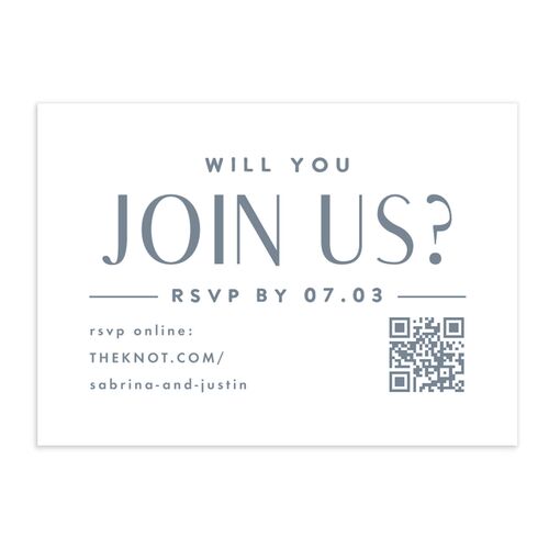 Destination Photo Poster QR Code RSVP Cards Dusty Blue Signature Standard
