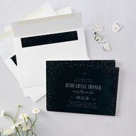 Sparkling Night Rehearsal Dinner Invitations Navy Signature Blank