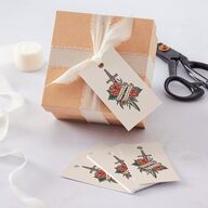 Til Death Tattoos Favor Gift Tags Linen Signature
