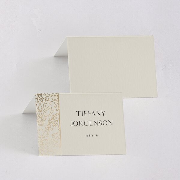 Ornate Regency Place Cards Gold Bisque Signature