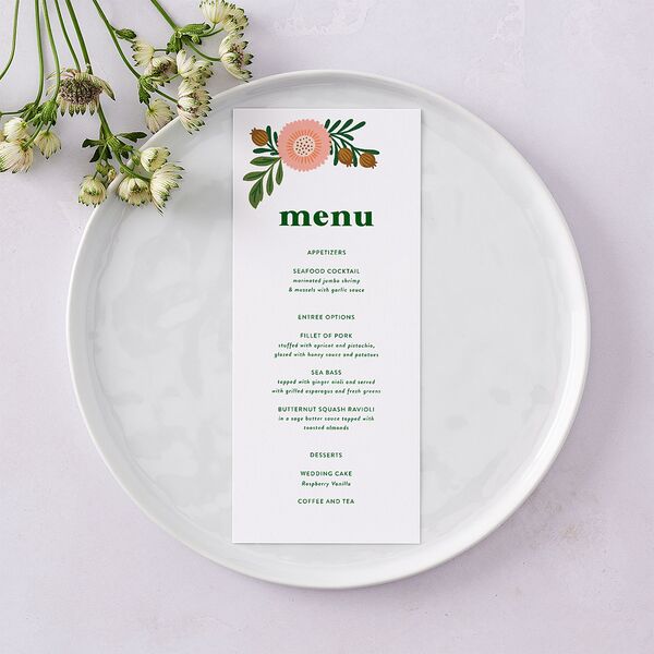 Retro Bloom Menus Scottish Green Signature