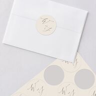 Western Valley Wedding Stickers Tan Circle
