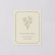 Vintage Botanical Sketch Save the Date Petite Cards Dark Camo Signature smooth Blank No Standard