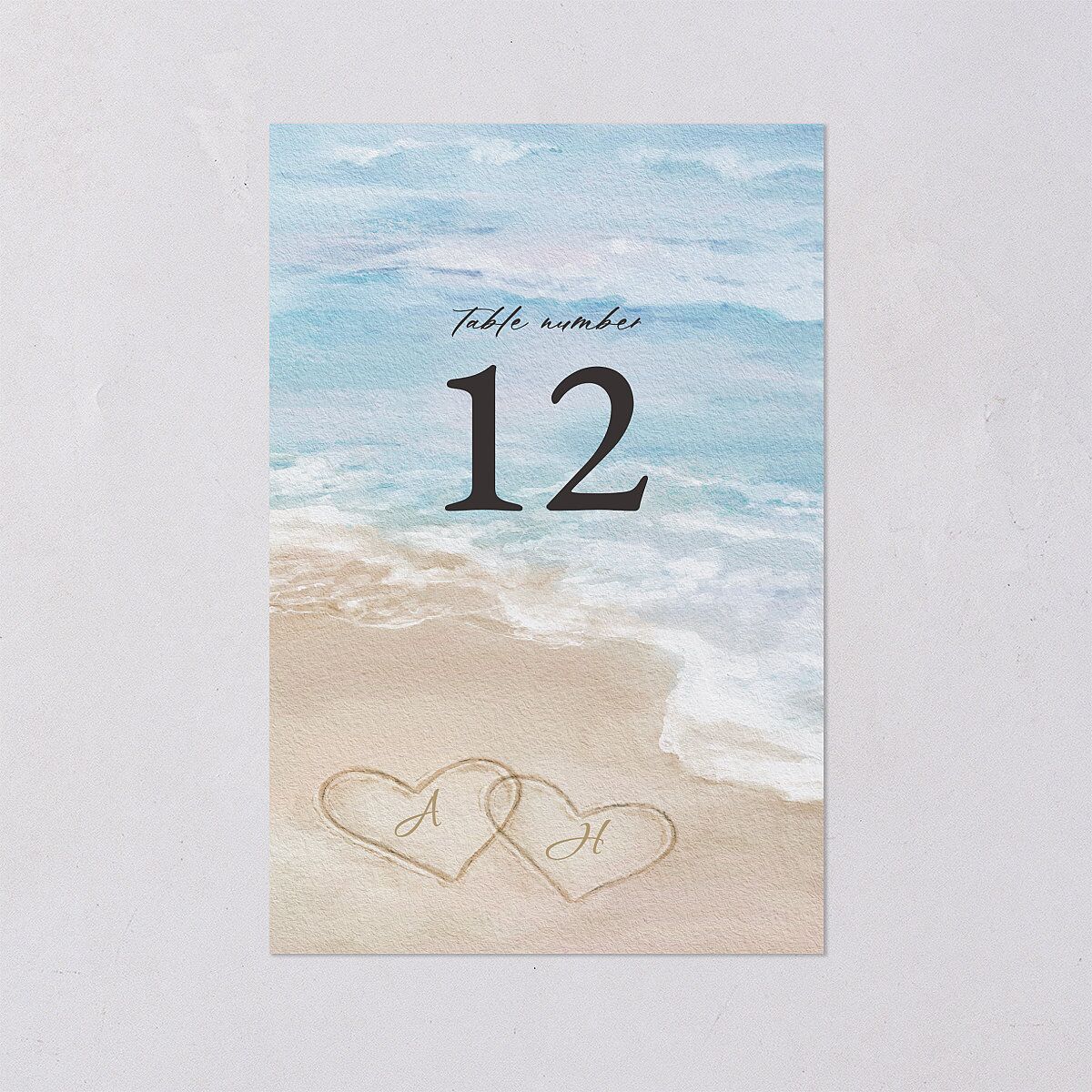 Beach Monogram Table Numbers Baby Blue Signature