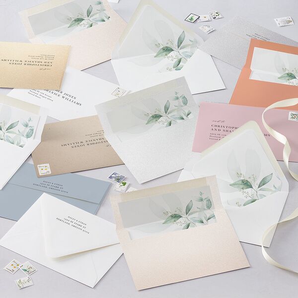 Romantic Greenery Euro Envelope Liners Tide Pool Luxe