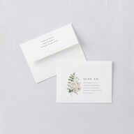 Gilded Fern Frame Botanical Thank You Cards Gold Linen