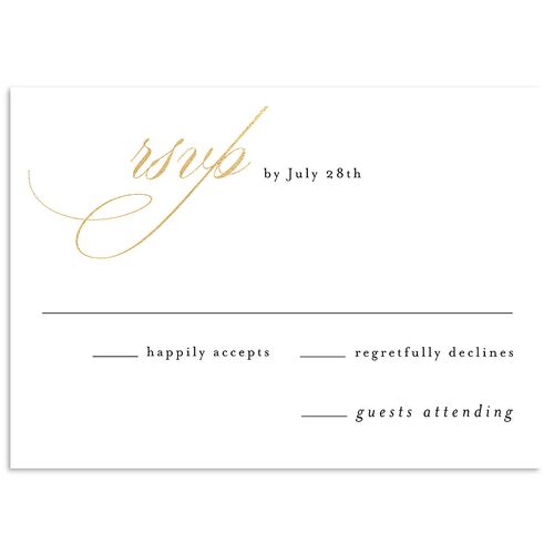 Joyful Day Wedding Response Cards Gold Pure White Signature Standard