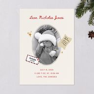 Letters to Santa Baby Announcement Holiday Cards Cotton Signature Blank Portrait  Standard