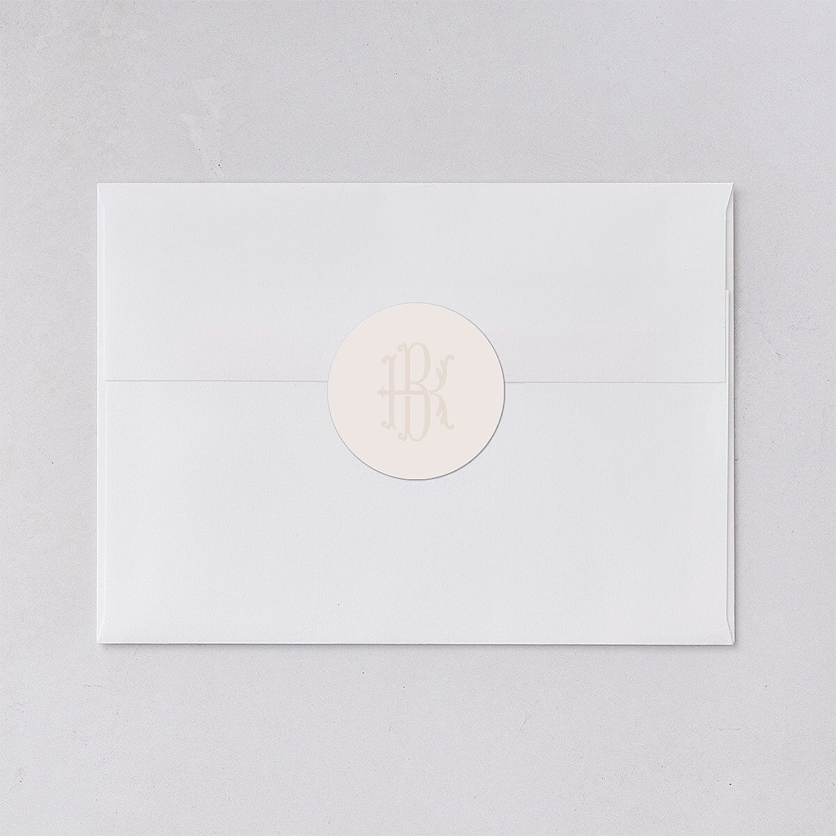 Luxury Floral Monogram Wedding Stickers Cotton Circle