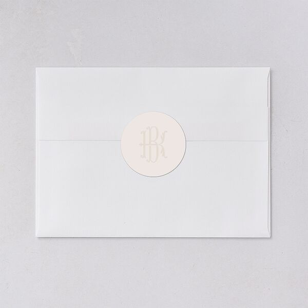 Luxury Floral Monogram Wedding Stickers Cotton Circle