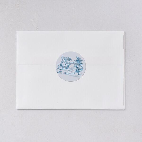 Elegant Antique Toile Frame Wedding Stickers by Bridgerton Cruise