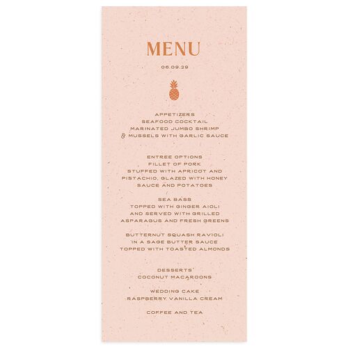 Beach Party Menus Pink Cotton Signature