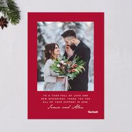 Hand Drawn Christmas Tree Holiday Cards Jewel Red Signature Blank Standard Portrait