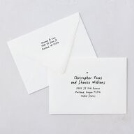 Hand Drawn Photo Strip Save The Date Card Euro Envelopes White Pure White Both Recipient and Return Addresses Luxe Signature