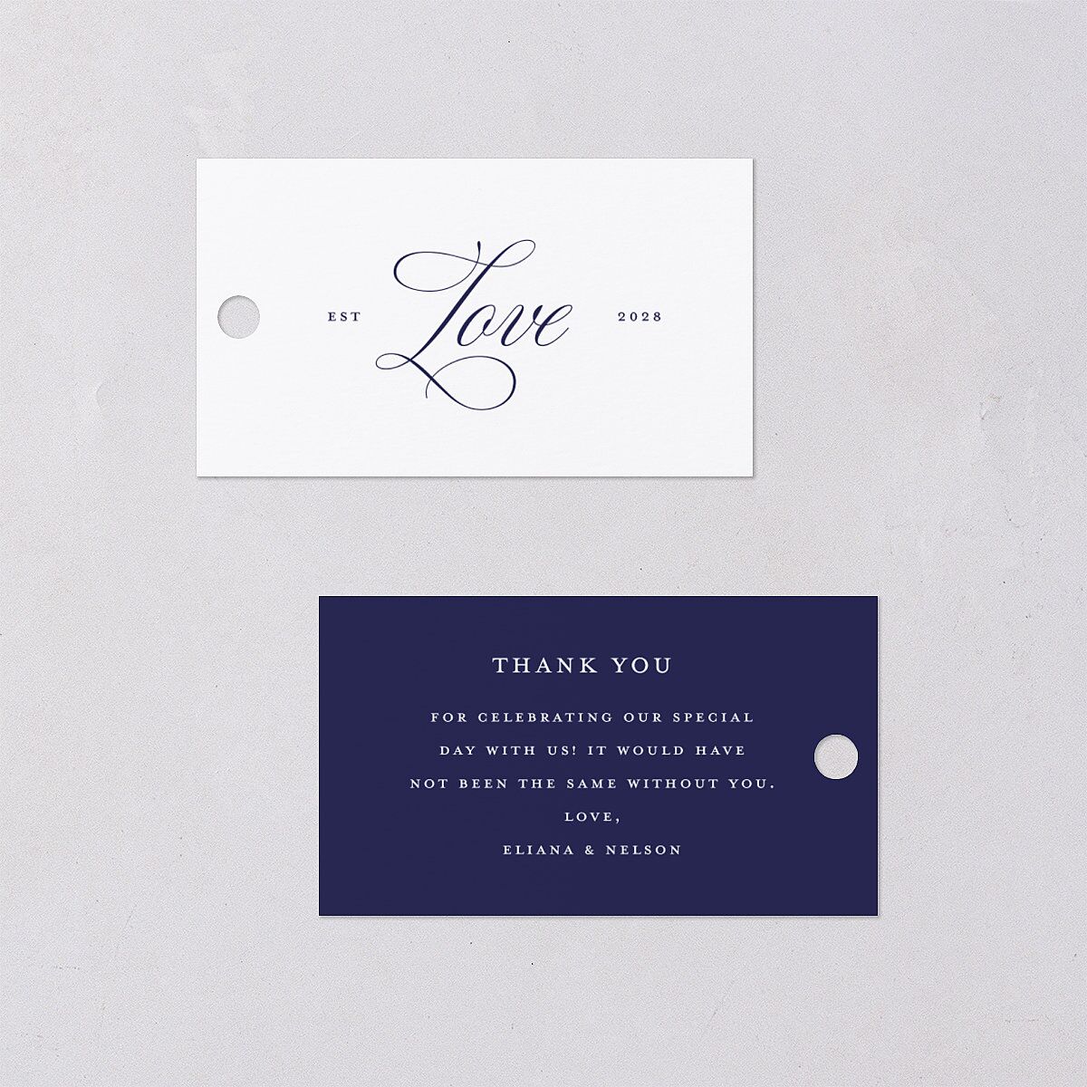 Classic Photo Favor Gift Tags Navy Signature