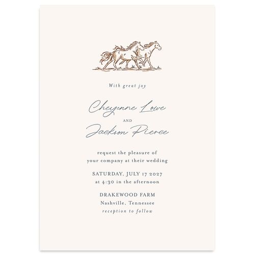 Western Wild Horses Wedding Invitations Falcon Signature Blank No Standard