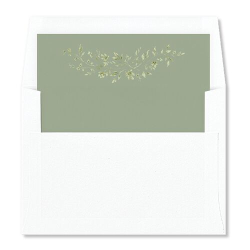 Timeless Floral Foil Envelope Liners Standard Thyme