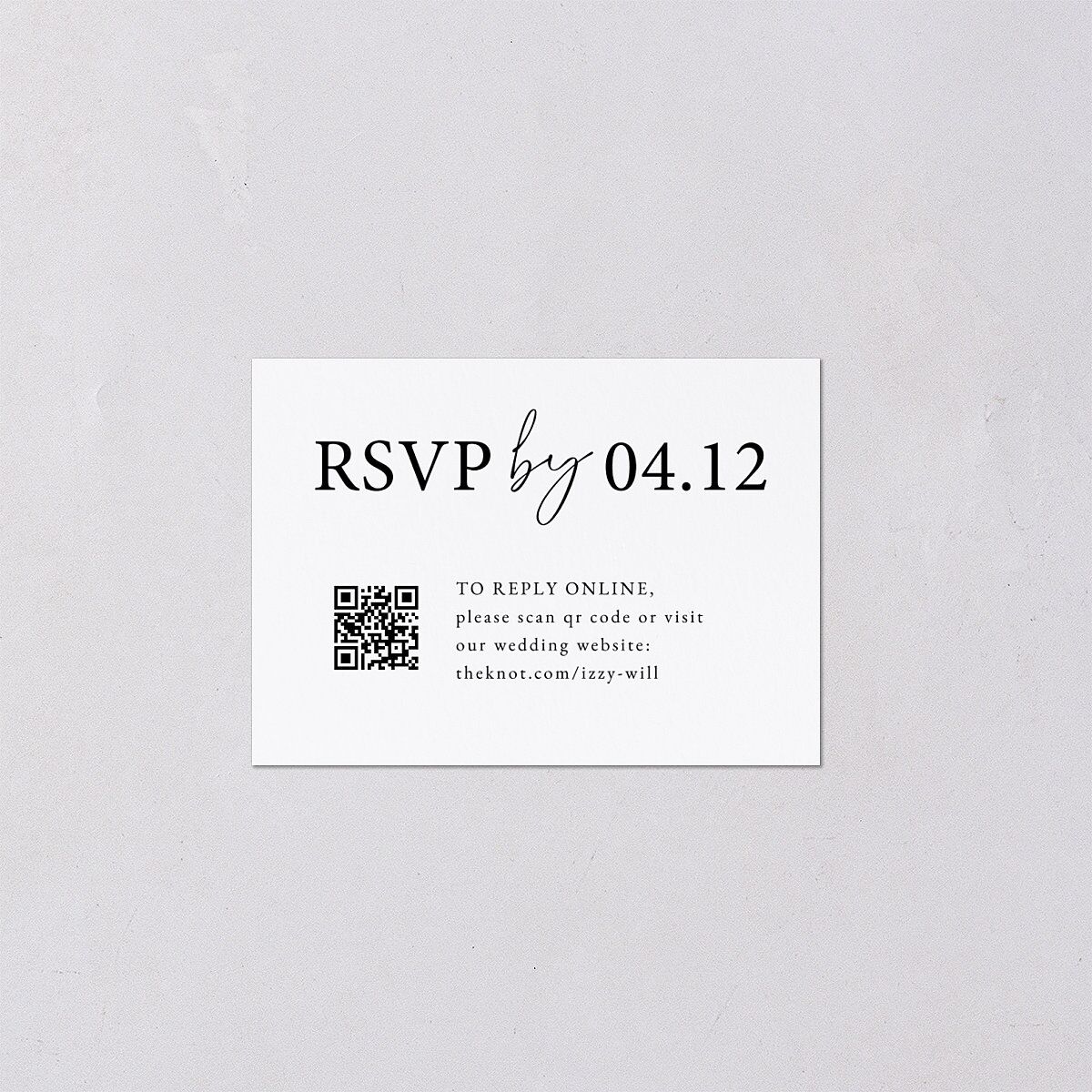 Nothing Fancy QR Code RSVP Cards Pure White Signature Standard