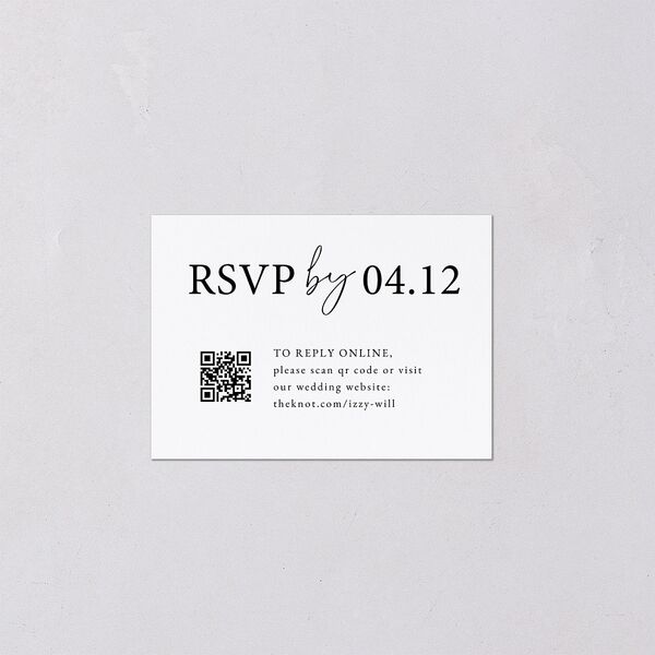 Nothing Fancy QR Code RSVP Cards Pure White Signature Standard
