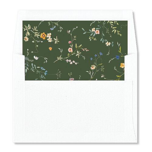 Dainty Wildflowers Envelope Liners Hunter Green Standard
