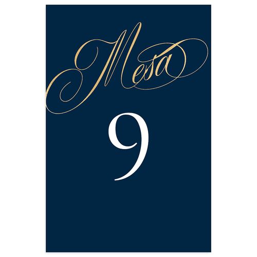Nuestra Boda Table Numbers Gold Navy Signature