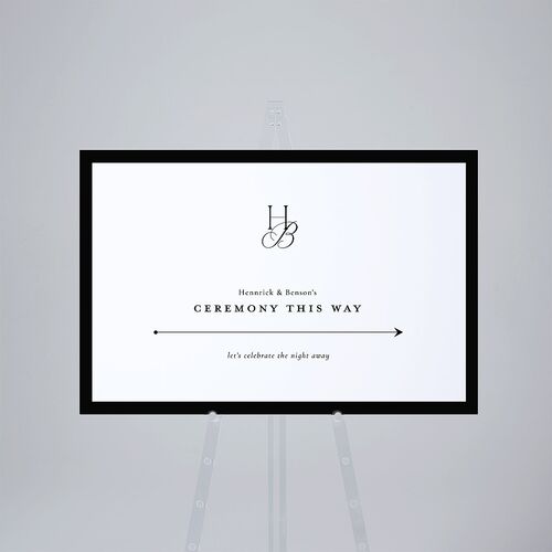 Refined Monogram Standard Direction Sign Large Midnight Standard Indoor Foam Core L Direction